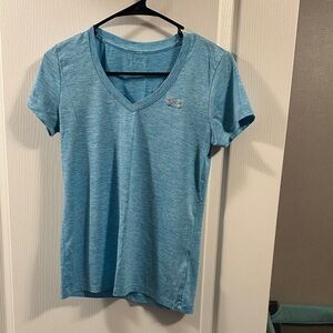 Under Armour Women's Heathered Blue V-Neck Tee